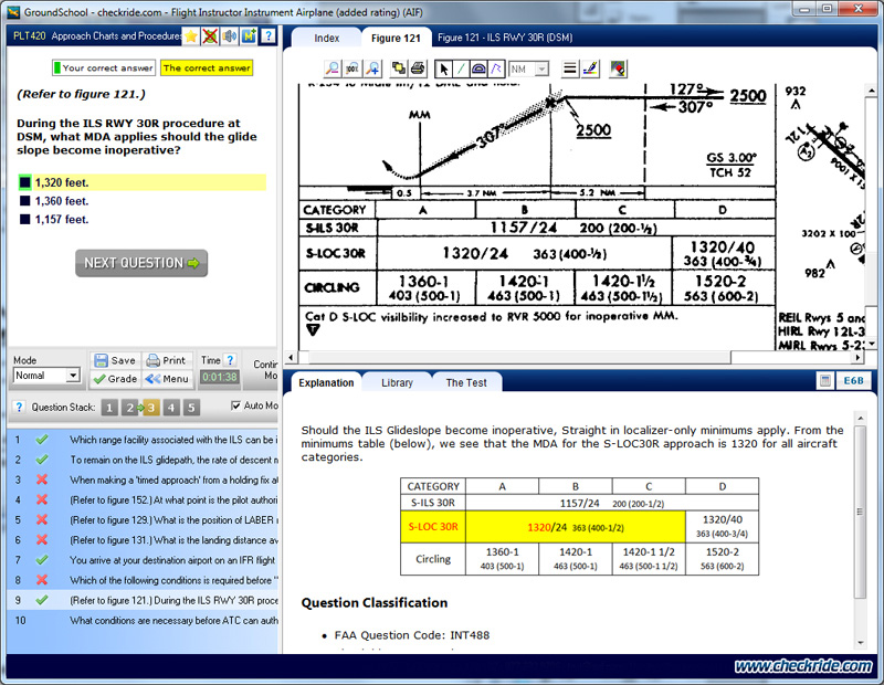 GroundSchool CFII Test Screen Screenshot